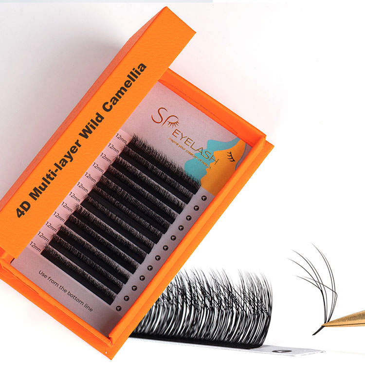 หลายชั้น 4D Camellia Camellia Wispy Lashes Extensions